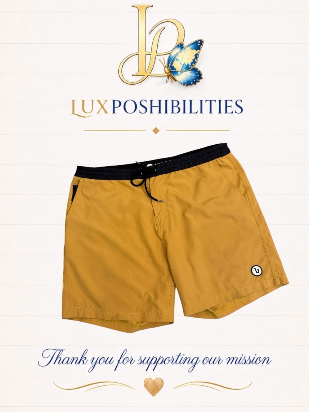 Vuori Men’s Kore Shorts Mustard 7.5” Inseam Lined